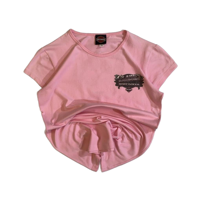 Harley Davidson Women's Clare's Port Dover Short Sleeve T Shirt Pink L