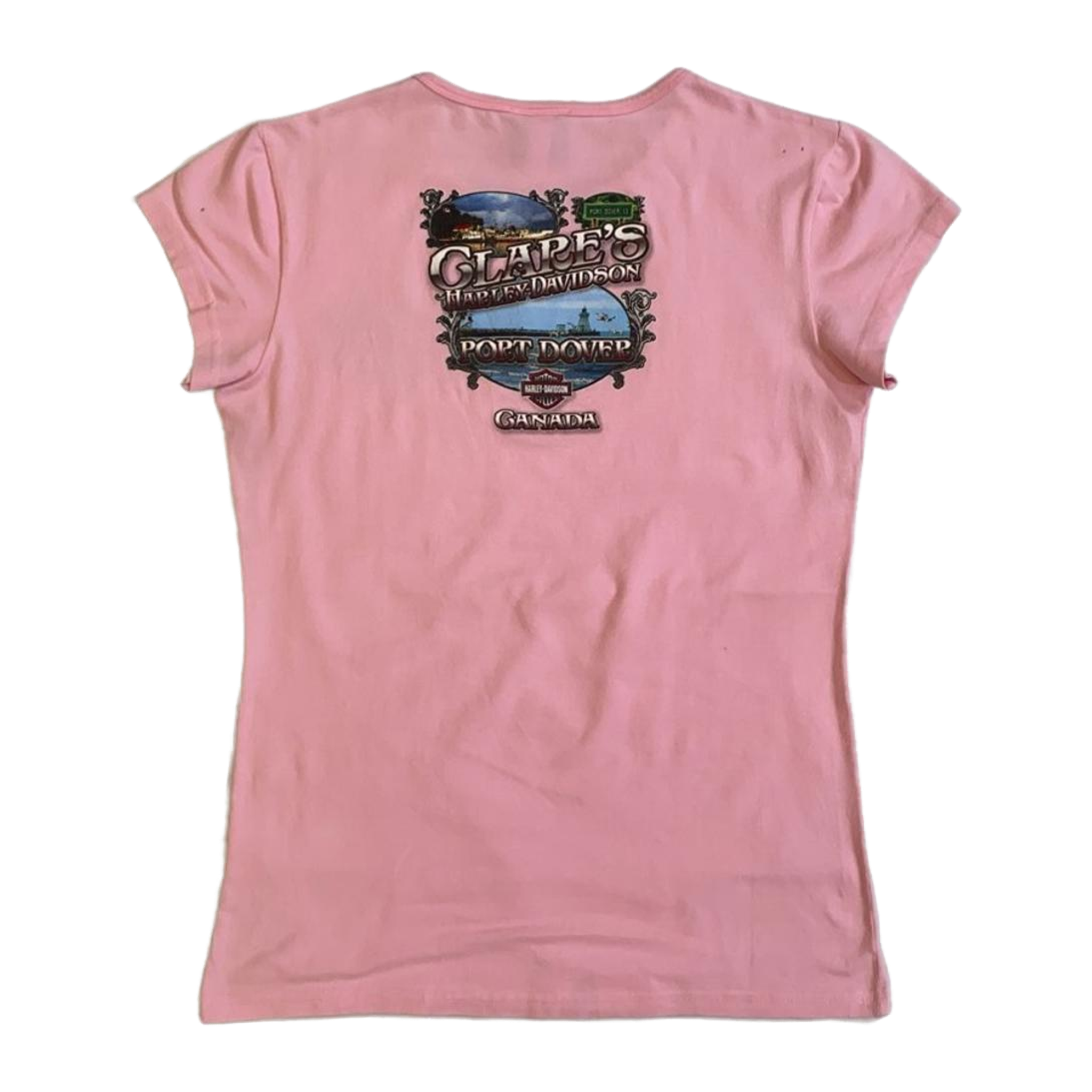 1720 Harley Davidson Women's Clare's Port Dover Short Sleeve T Shirt Pink L