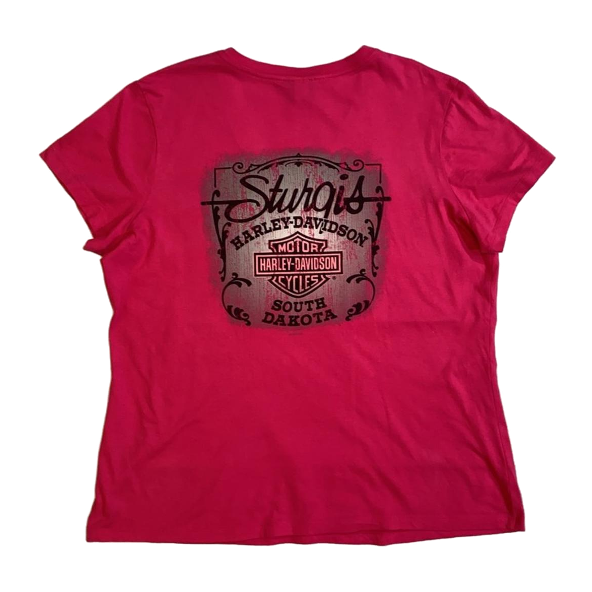 1721 Harley Davidson Women's Sturgis Short Sleeve V Neck T Shirt Magenta XXL