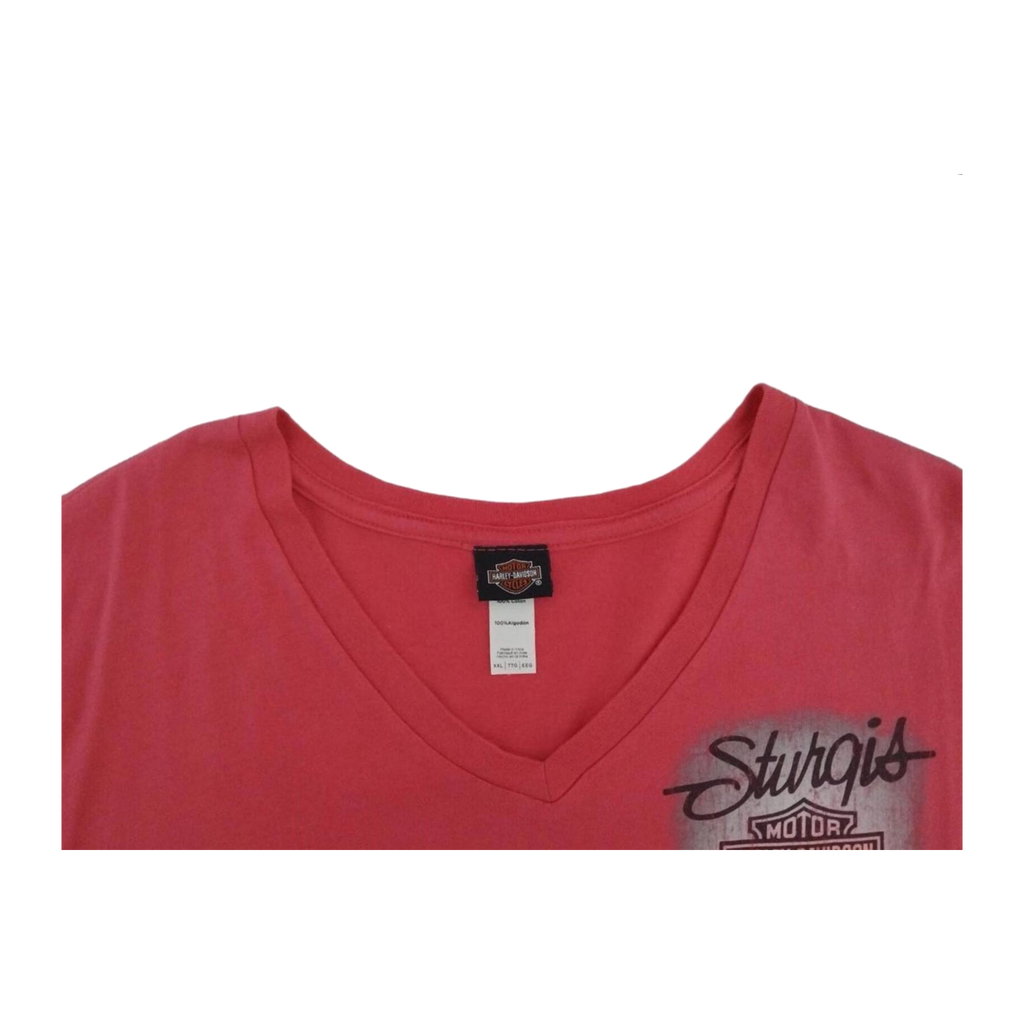 1721 Harley Davidson Women's Sturgis Short Sleeve V Neck T Shirt Magenta XXL