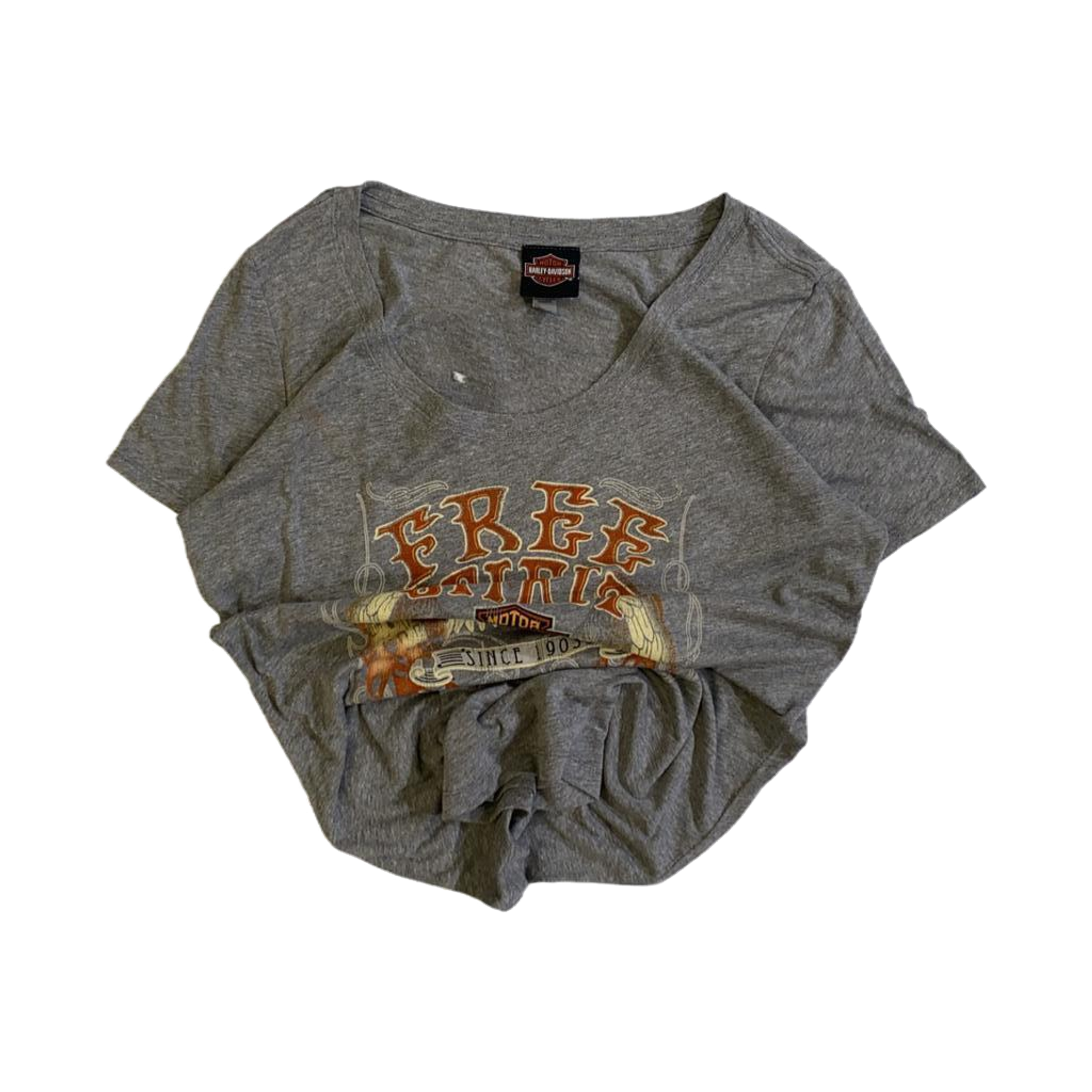 1722 Harley Davidson Women's Free Spirit Graphic Short Sleeve T Shirt Grey XL