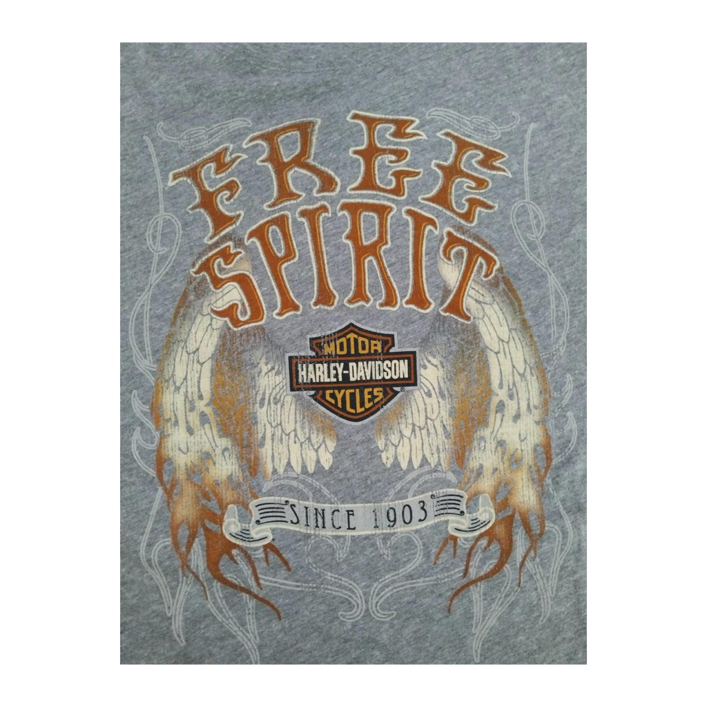 1722 Harley Davidson Women's Free Spirit Graphic Short Sleeve T Shirt Grey XL