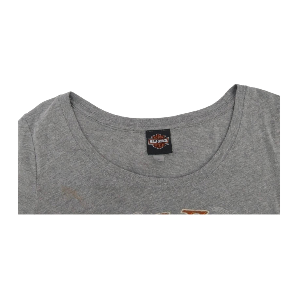 1722 Harley Davidson Women's Free Spirit Graphic Short Sleeve T Shirt Grey XL