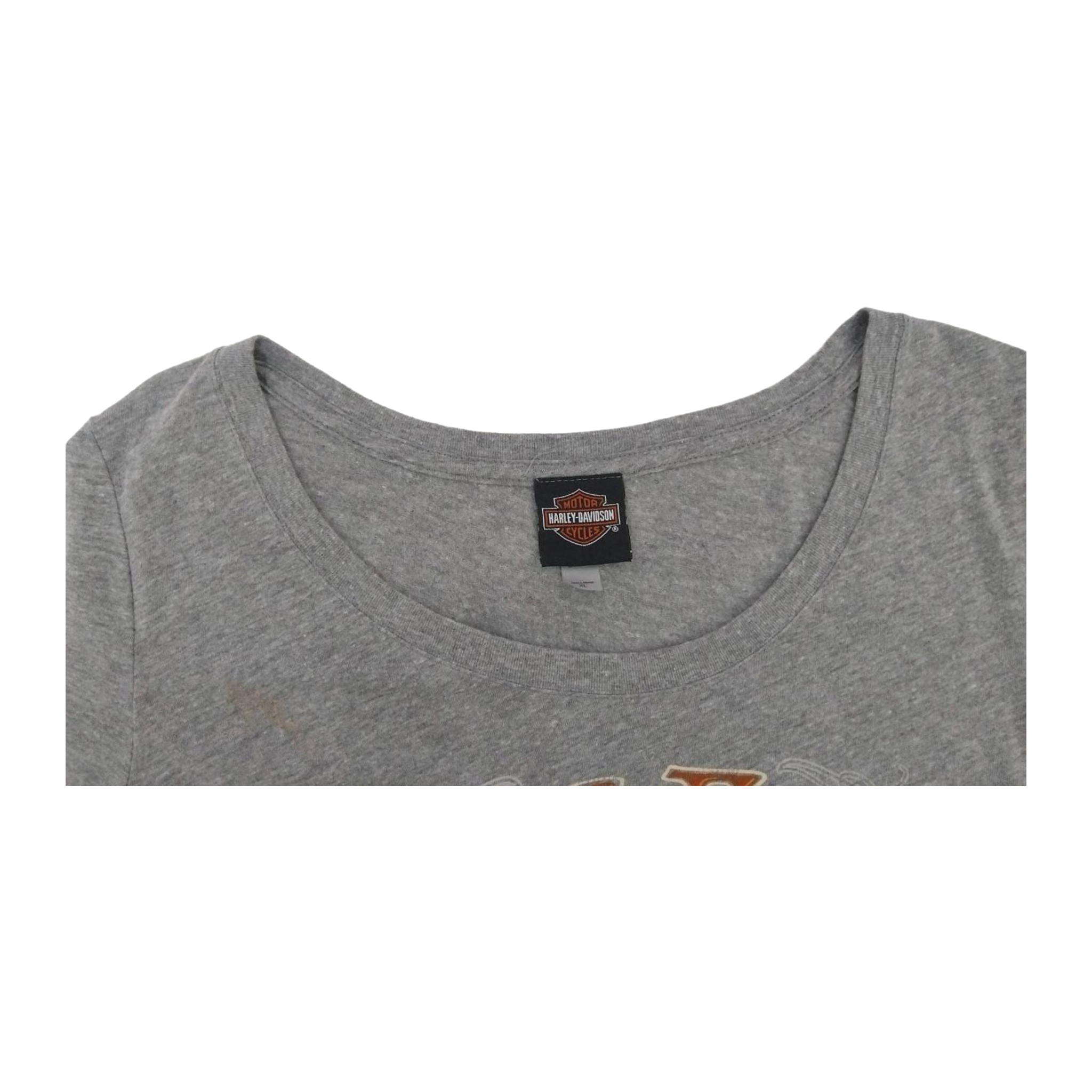1722 Harley Davidson Women's Free Spirit Graphic Short Sleeve T Shirt Grey XL