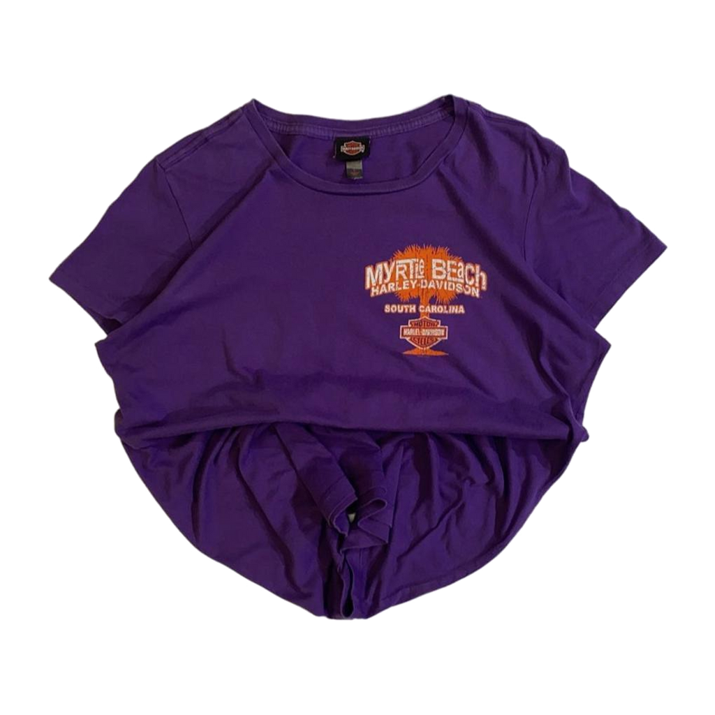 1723 Harley Davidson Women's Myrtle Beach Short Sleeve T Shirt Purple L