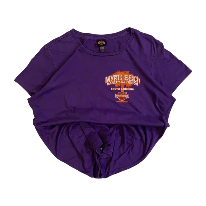 Harley Davidson Women's Myrtle Beach Short Sleeve T Shirt Purple L