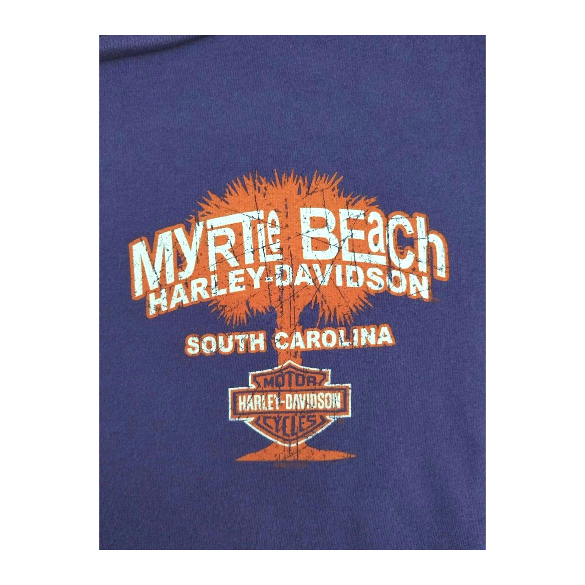 1723 Harley Davidson Women's Myrtle Beach Short Sleeve T Shirt Purple L