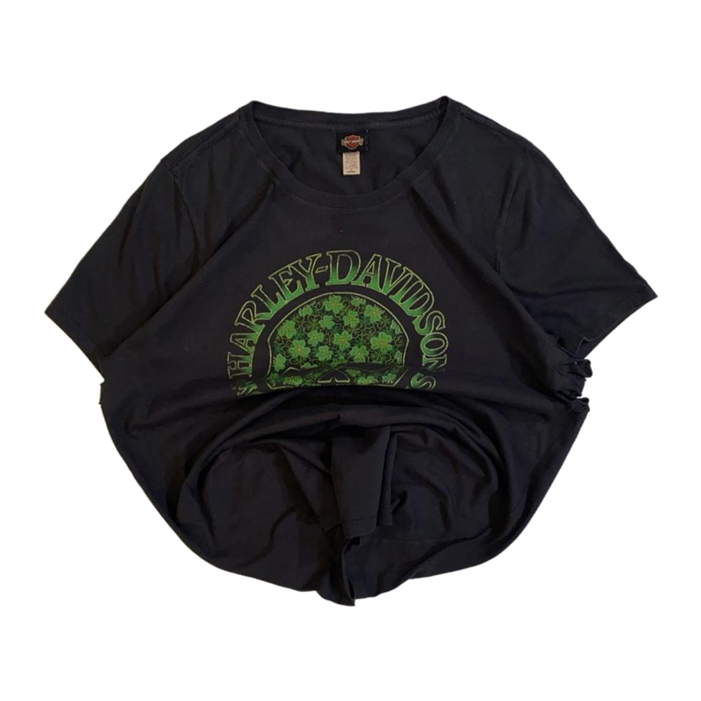 1726 Harley Davidson Women's Clover Skull Short Sleeve T Shirt Black XXL