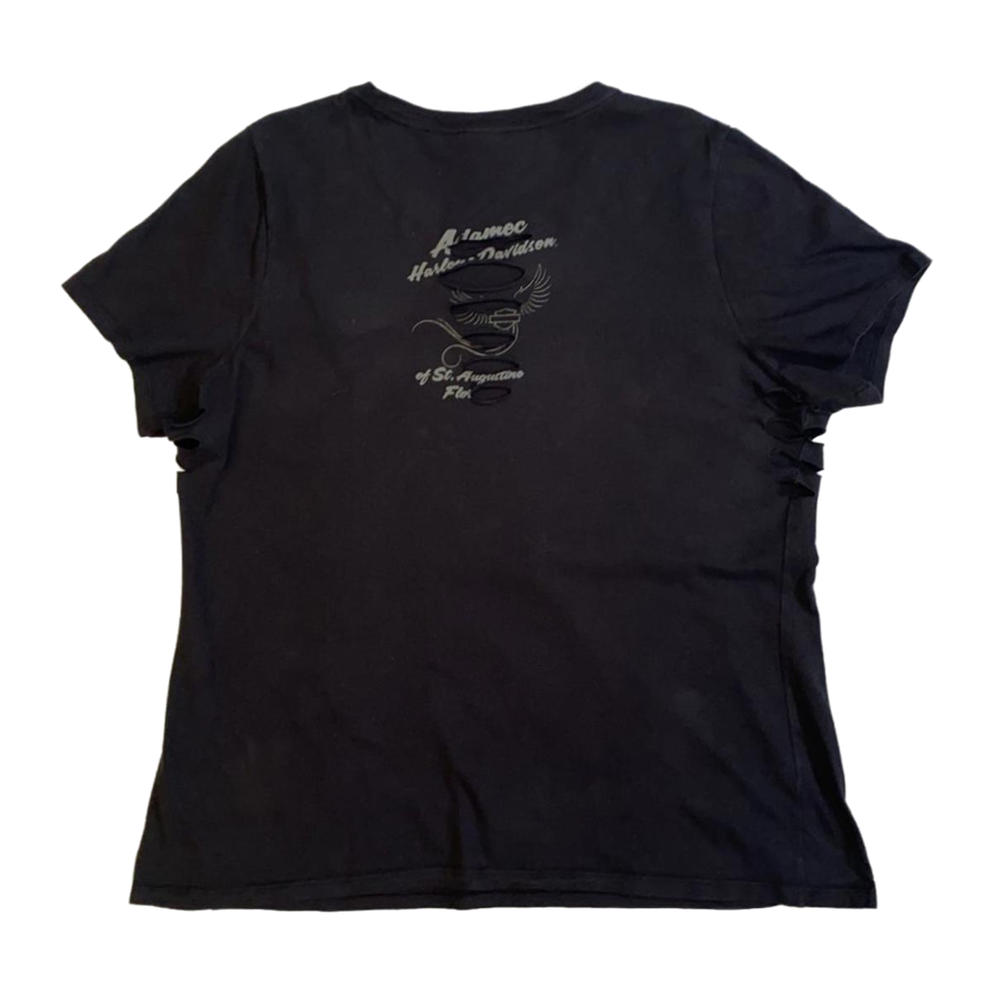 1726 Harley Davidson Women's Clover Skull Short Sleeve T Shirt Black XXL