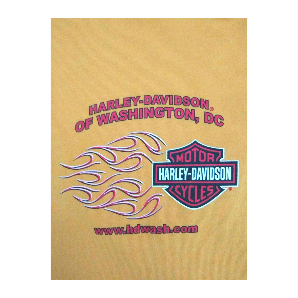 1727 Harley Davidson Women's Short Sleeve V Neck T Shirt Yellow XL
