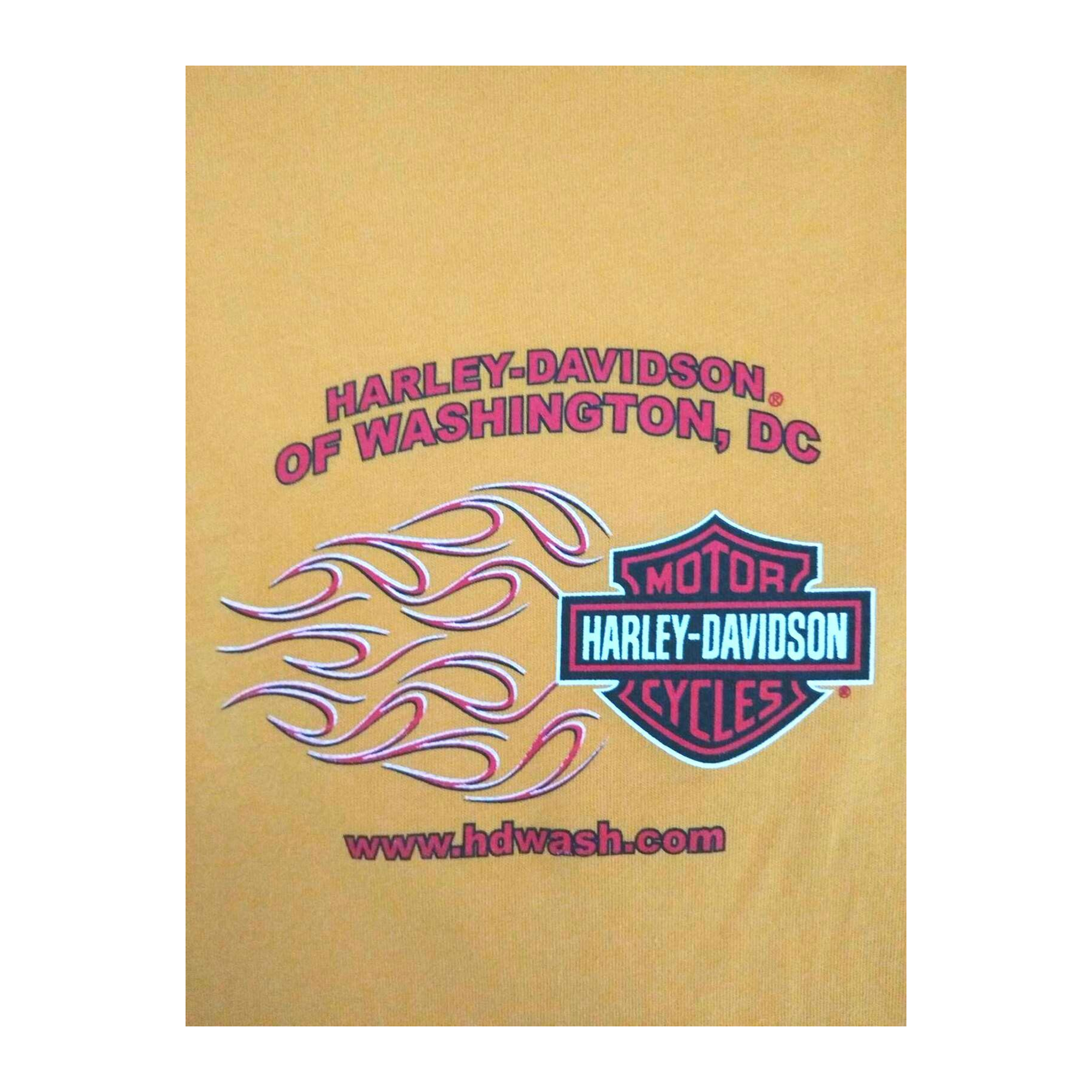 1727 Harley Davidson Women's Short Sleeve V Neck T Shirt Yellow XL