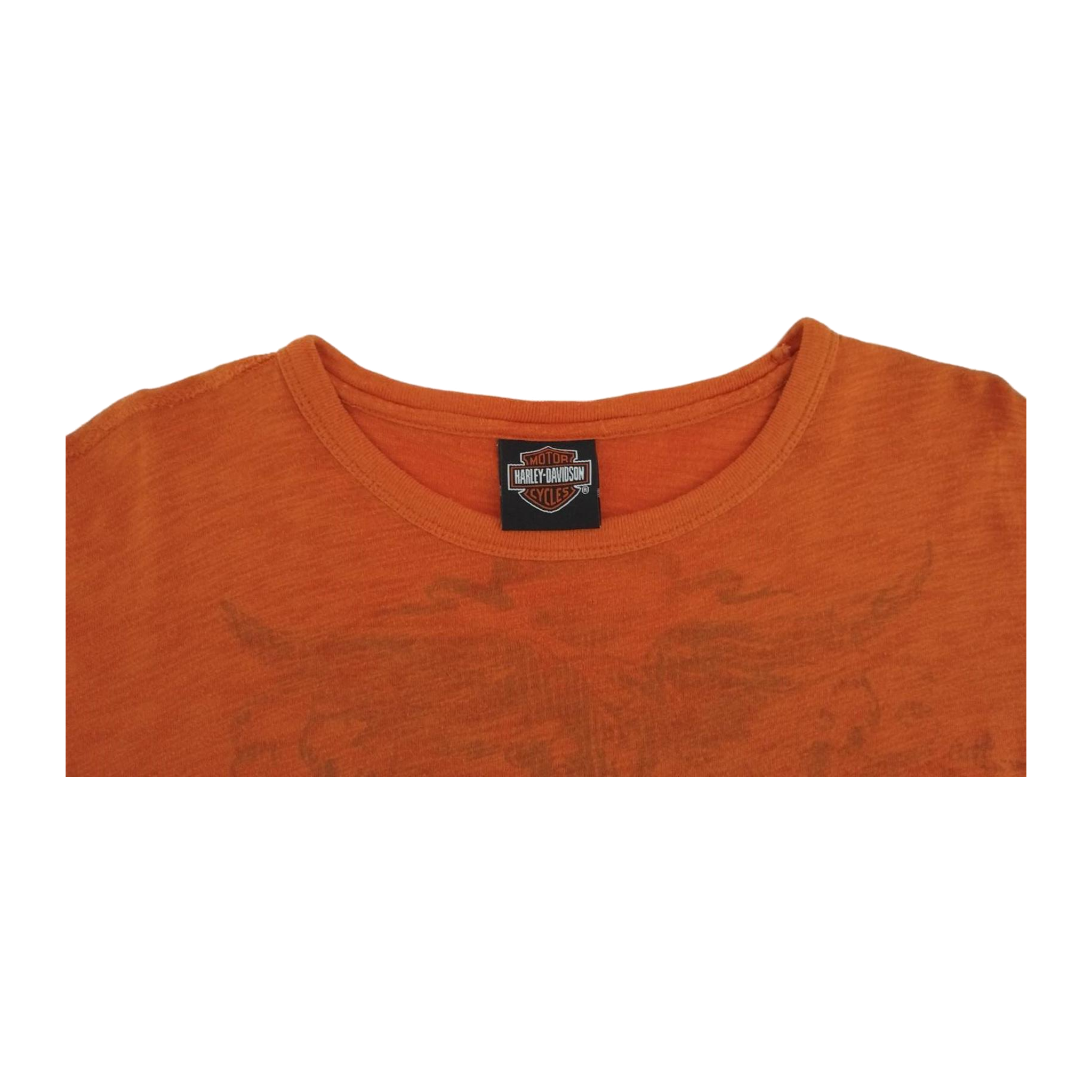 1728 Harley Davidson Men's Long Sleeve T Shirt Orange XL