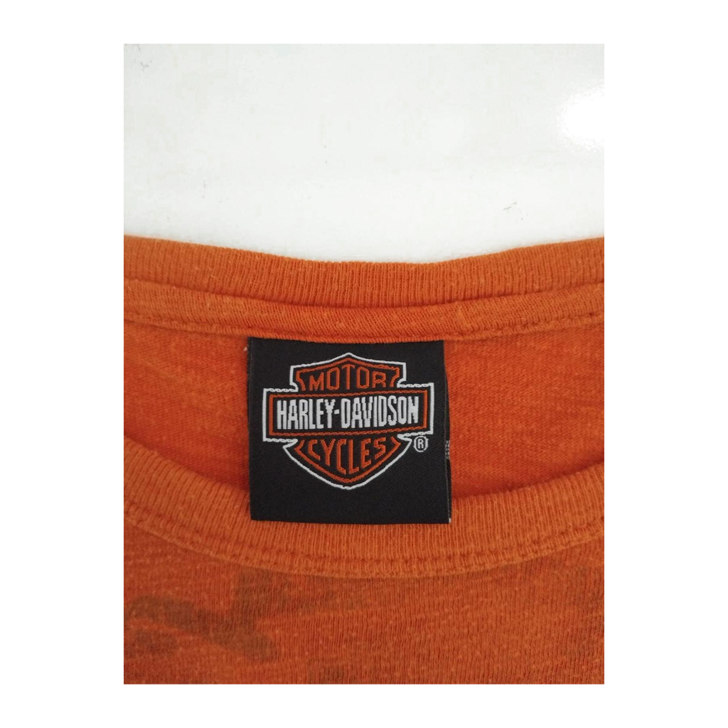 1728 Harley Davidson Men's Long Sleeve T Shirt Orange XL