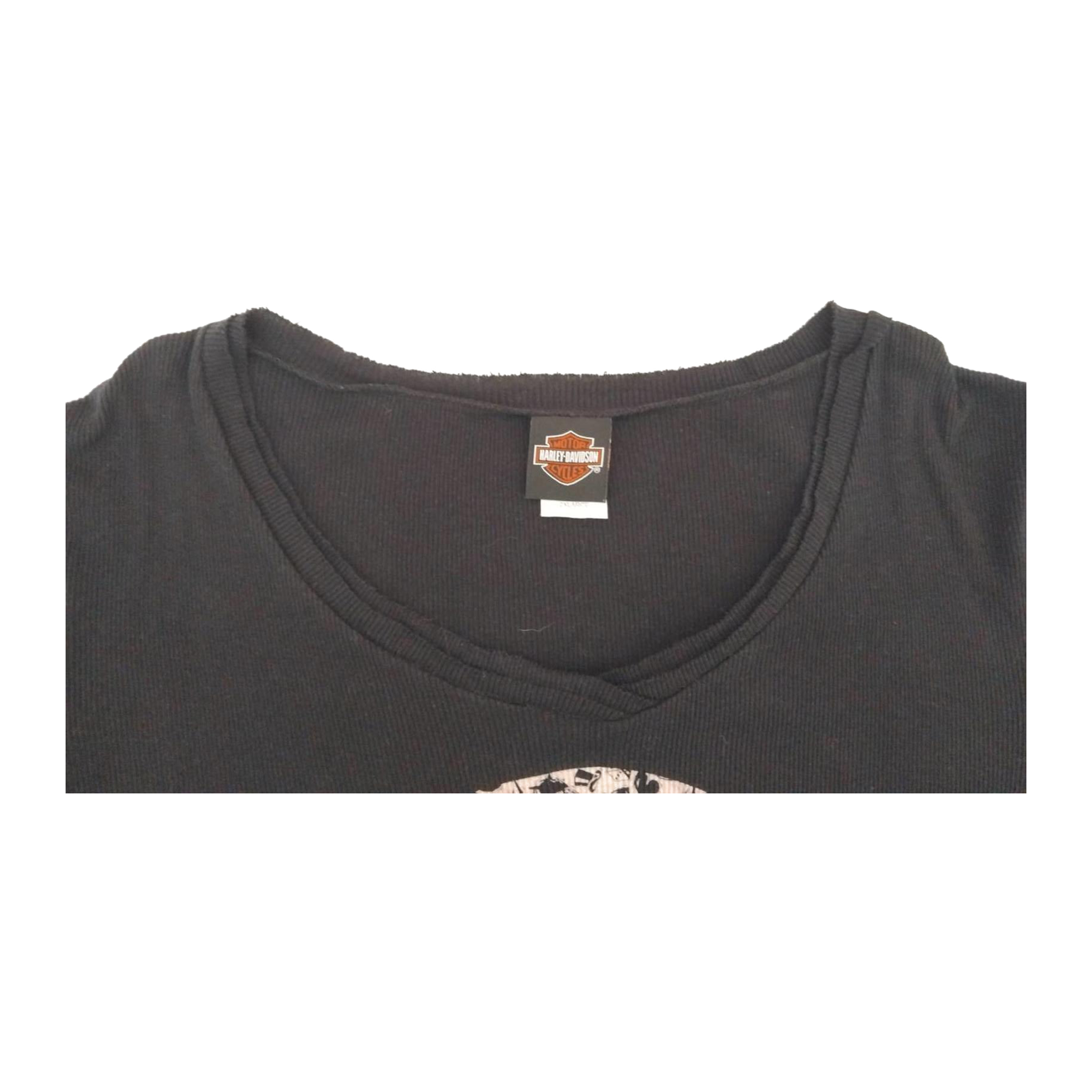 1729 Harley Davidson Women's Waffle Knit Long Sleeve Shirt Black XXL