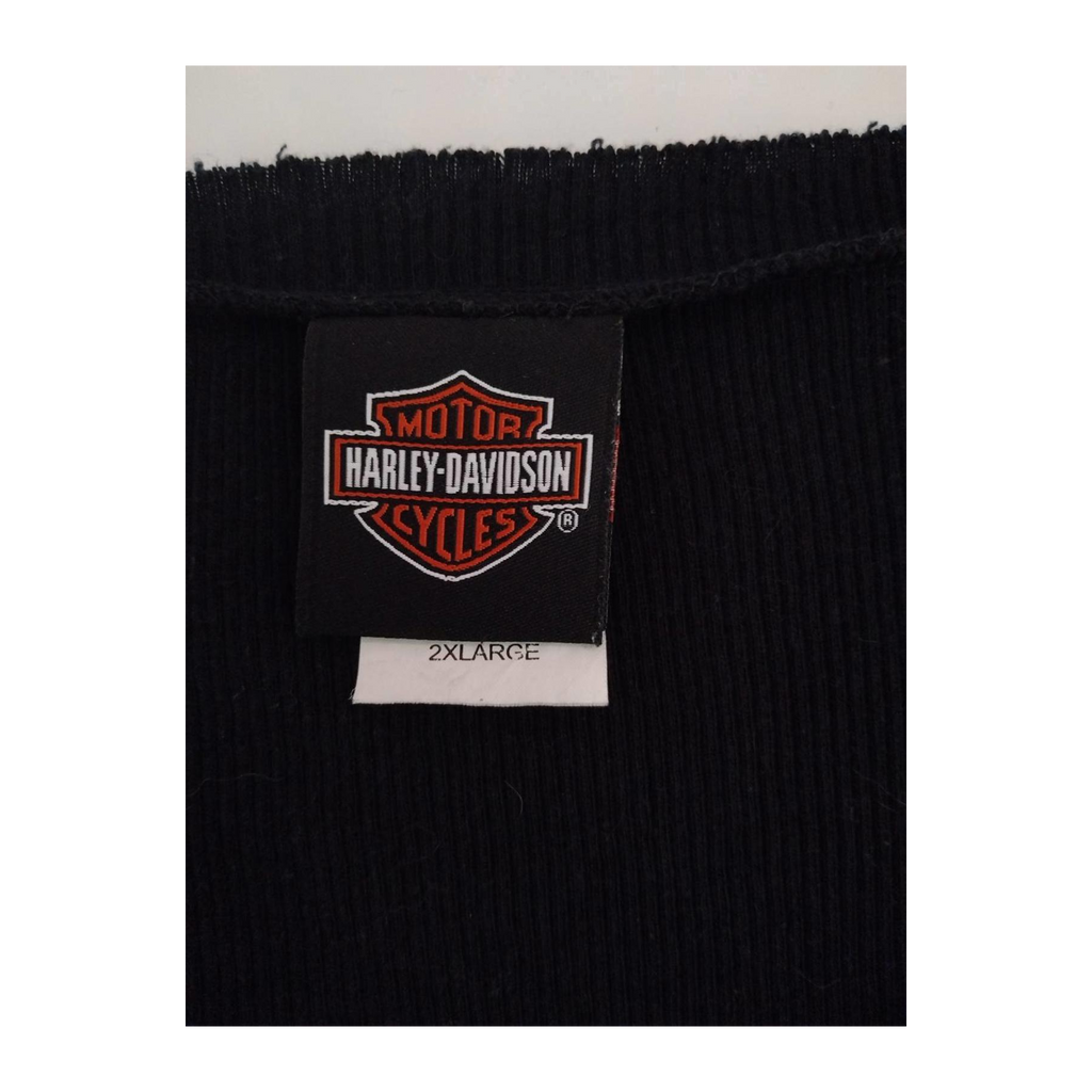 1729 Harley Davidson Women's Waffle Knit Long Sleeve Shirt Black XXL