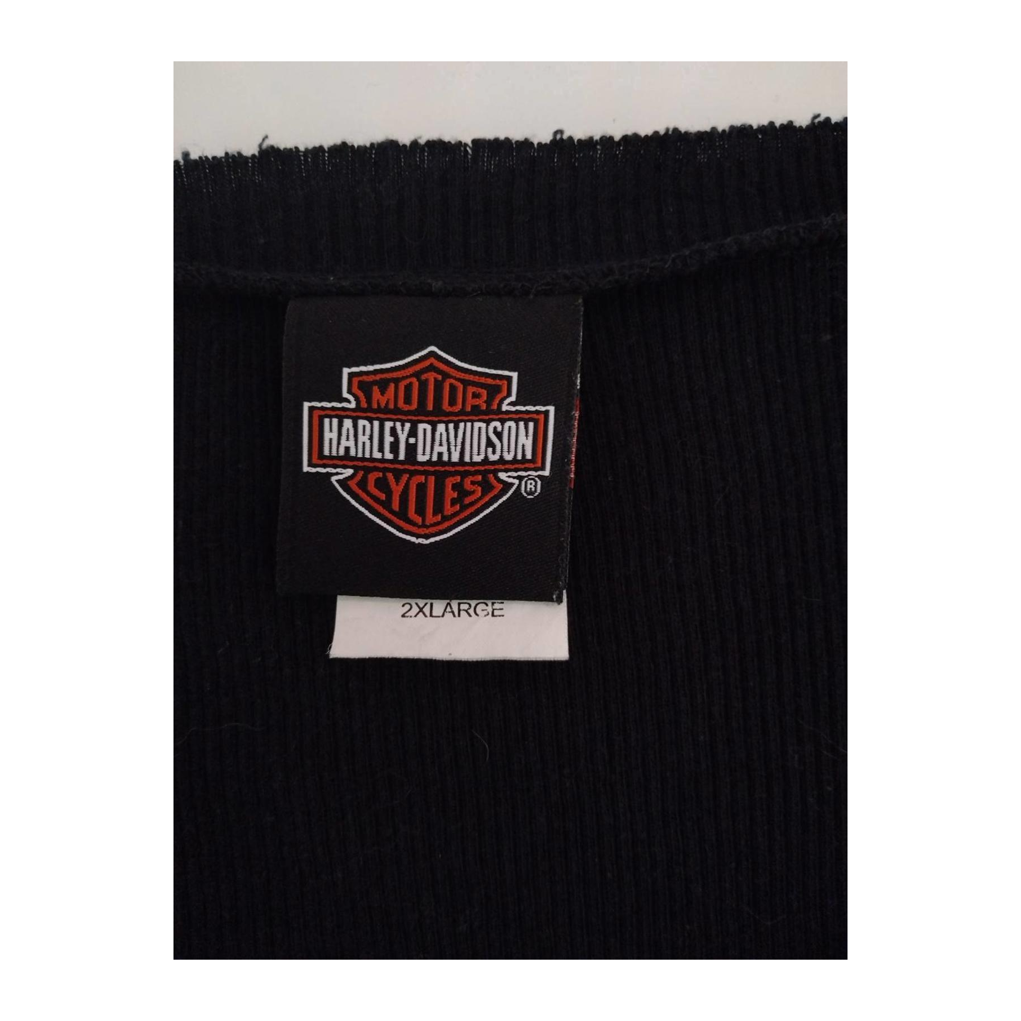 1729 Harley Davidson Women's Waffle Knit Long Sleeve Shirt Black XXL