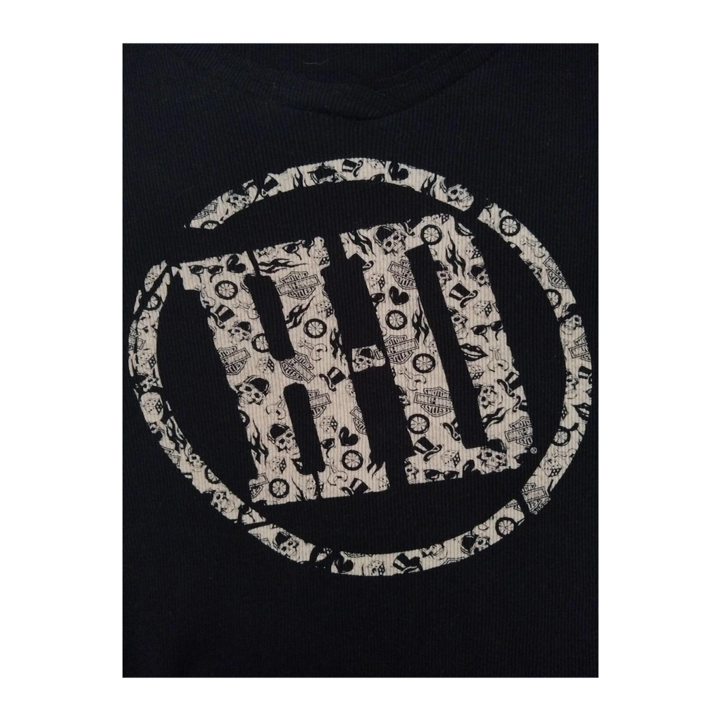 1729 Harley Davidson Women's Waffle Knit Long Sleeve Shirt Black XXL