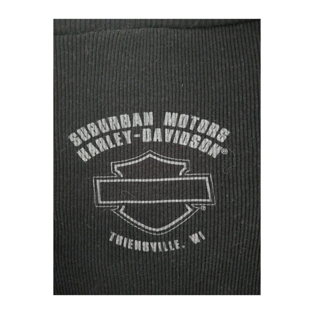 1729 Harley Davidson Women's Waffle Knit Long Sleeve Shirt Black XXL