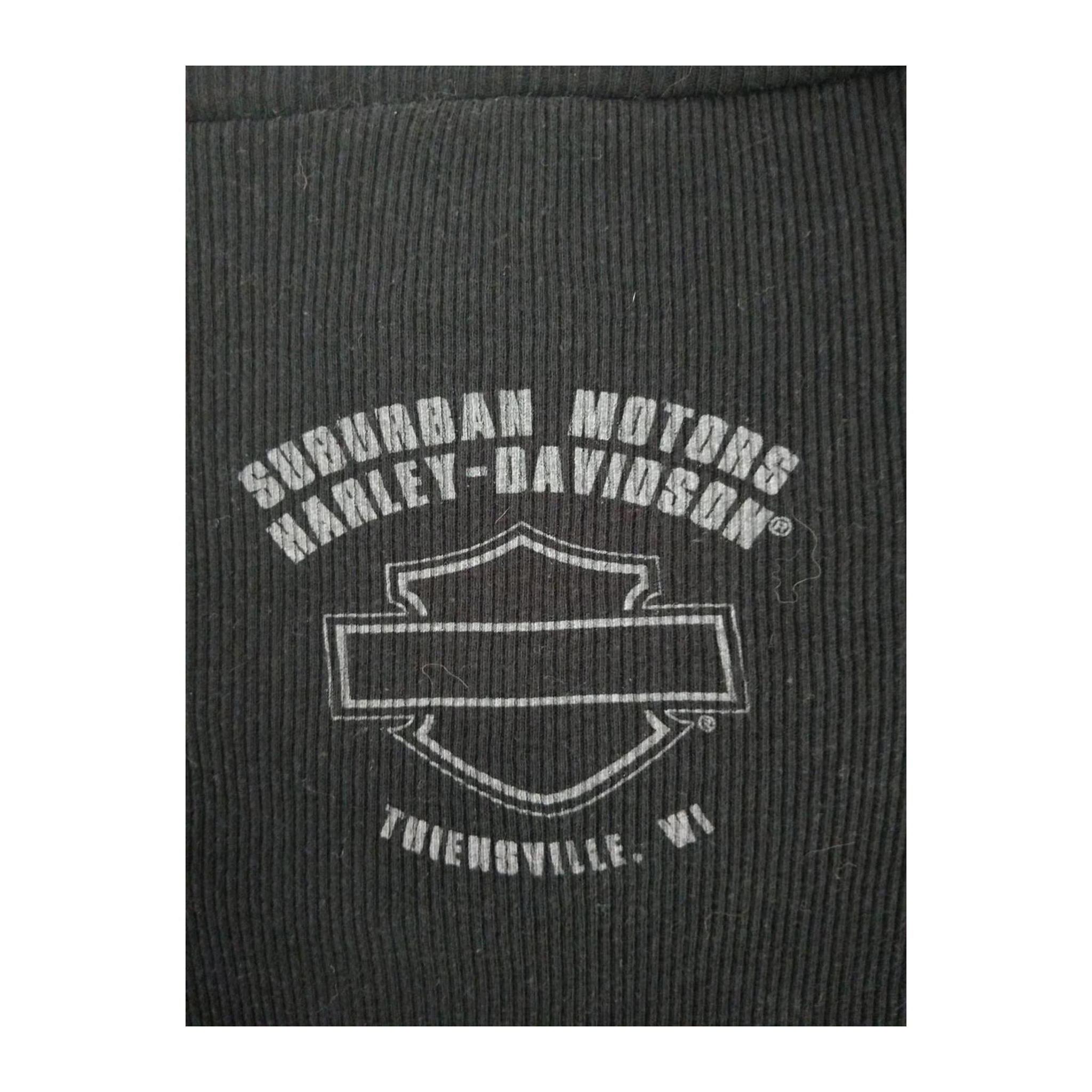 1729 Harley Davidson Women's Waffle Knit Long Sleeve Shirt Black XXL