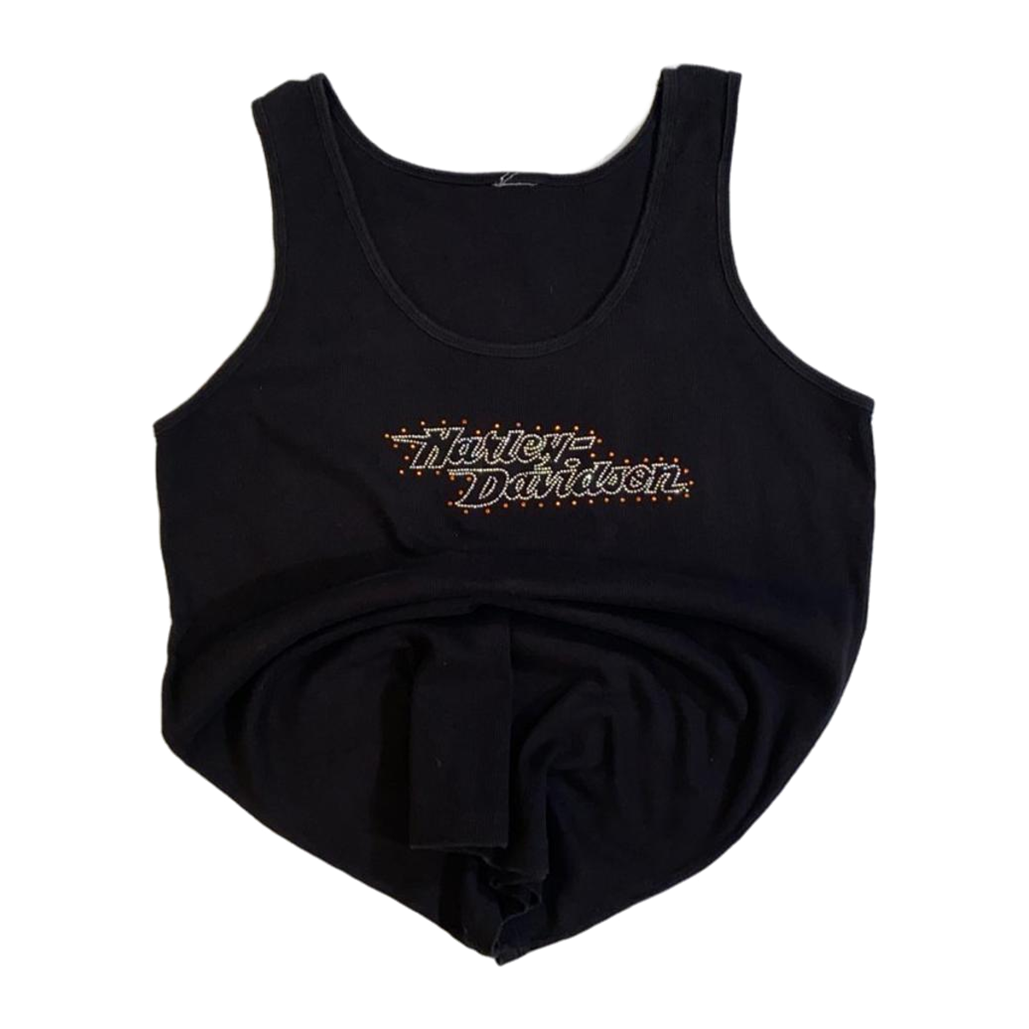 1730 Harley Davidson Women's Bedazzled Logo Tank Top Black L