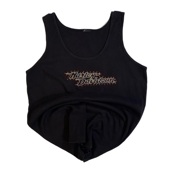 Harley Davidson Women's Bedazzled Logo Tank Top Black L