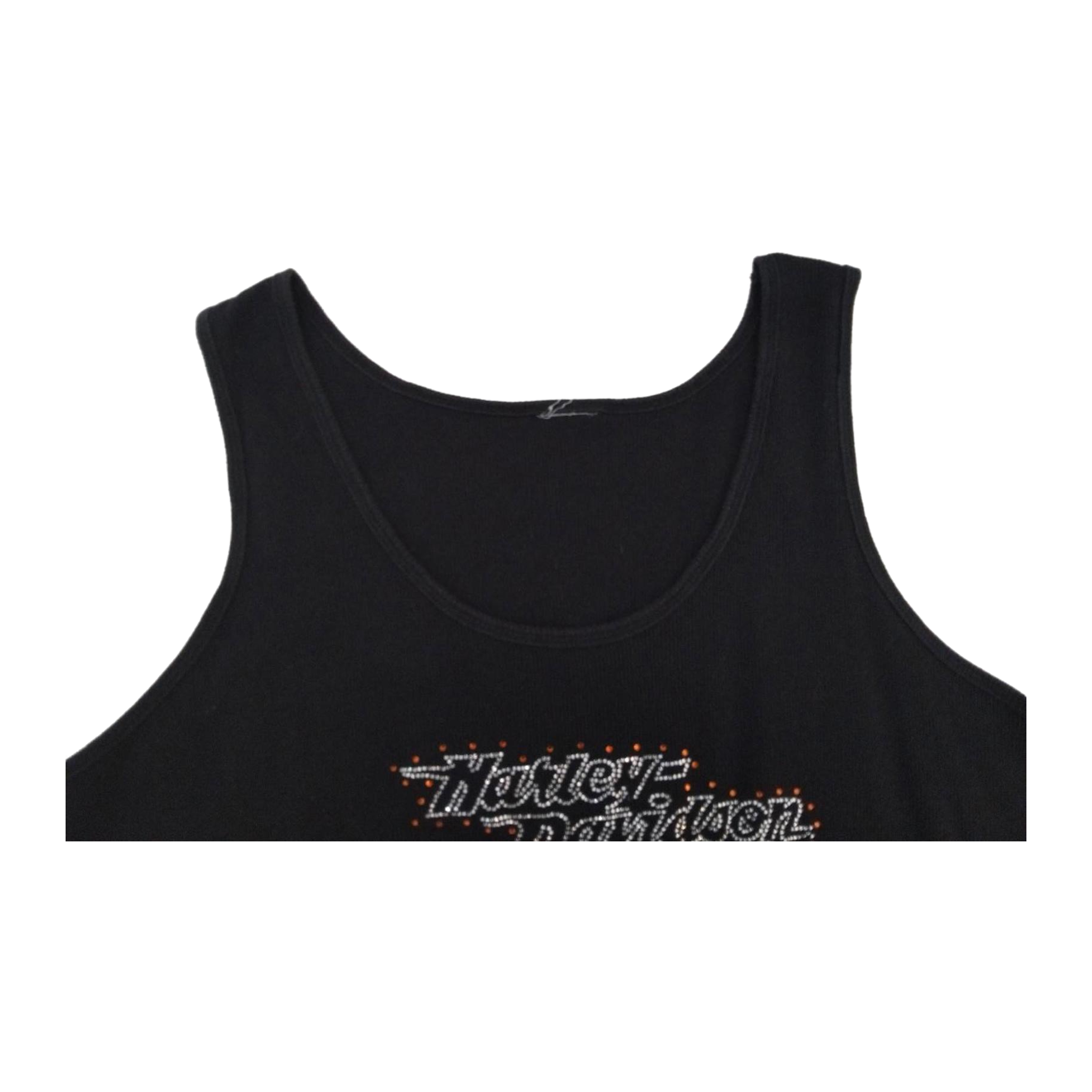 1730 Harley Davidson Women's Bedazzled Logo Tank Top Black L