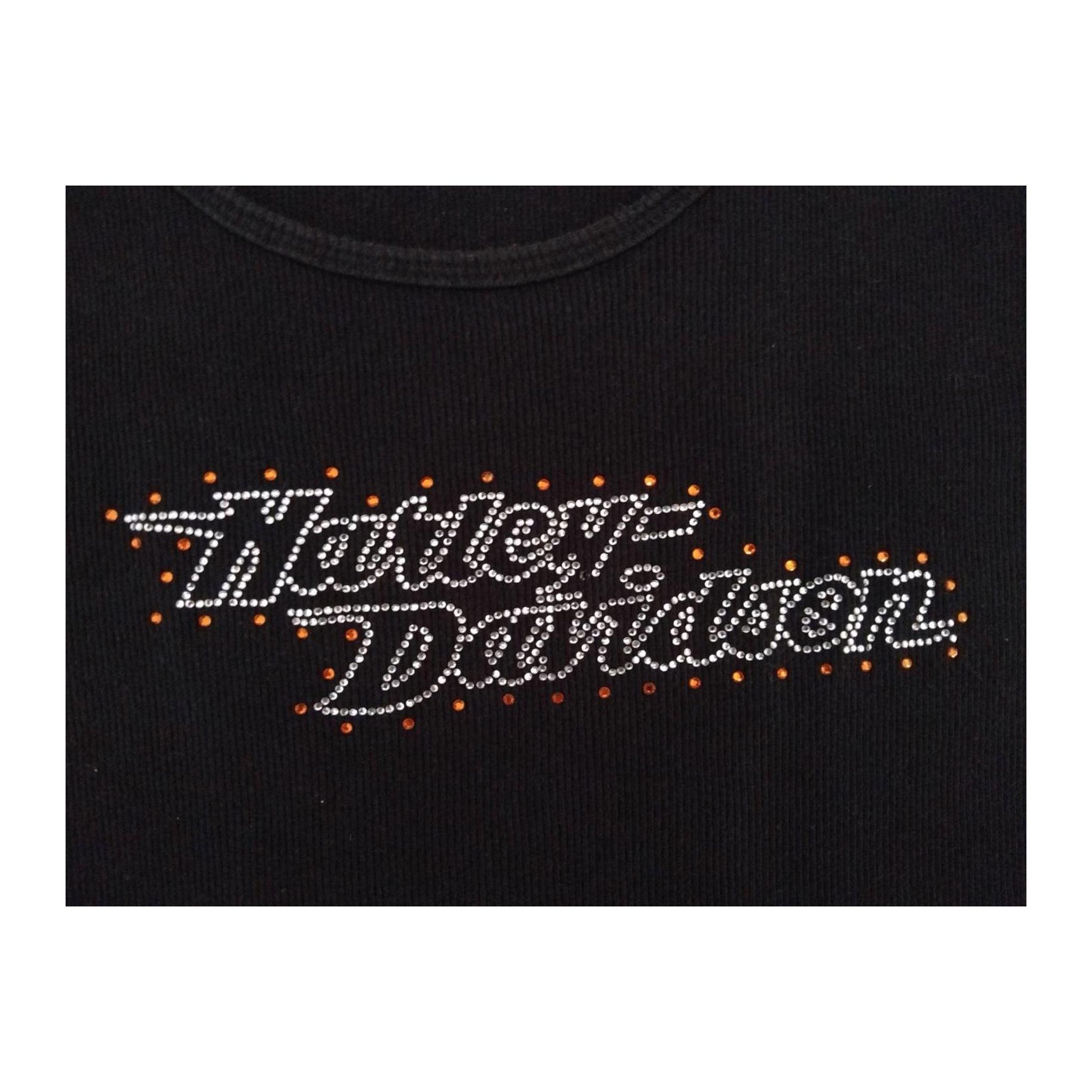 1730 Harley Davidson Women's Bedazzled Logo Tank Top Black L