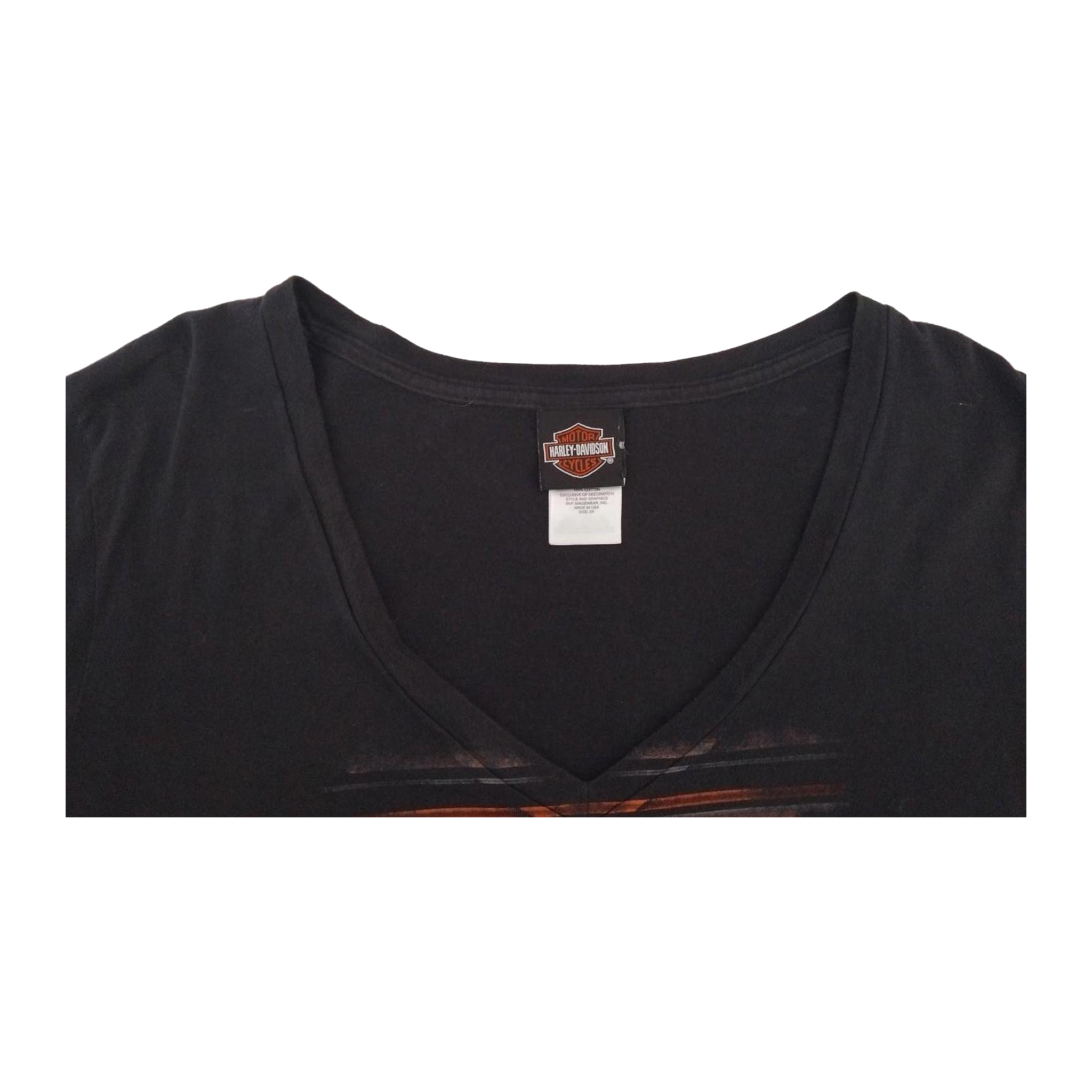 1731 Harley Davidson Women's Filigree Logo Long Sleeve V Neck T Shirt Black 2XL