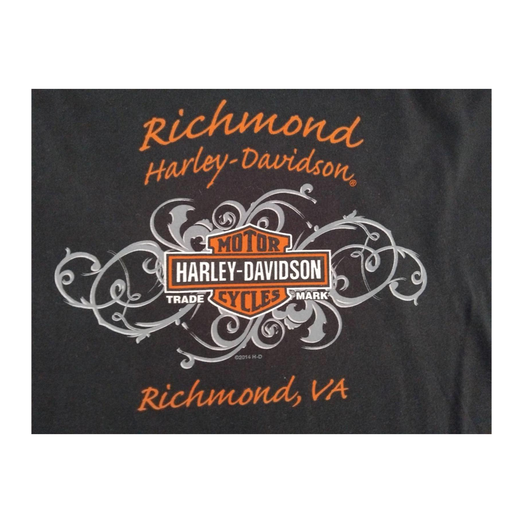 1731 Harley Davidson Women's Filigree Logo Long Sleeve V Neck T Shirt Black 2XL