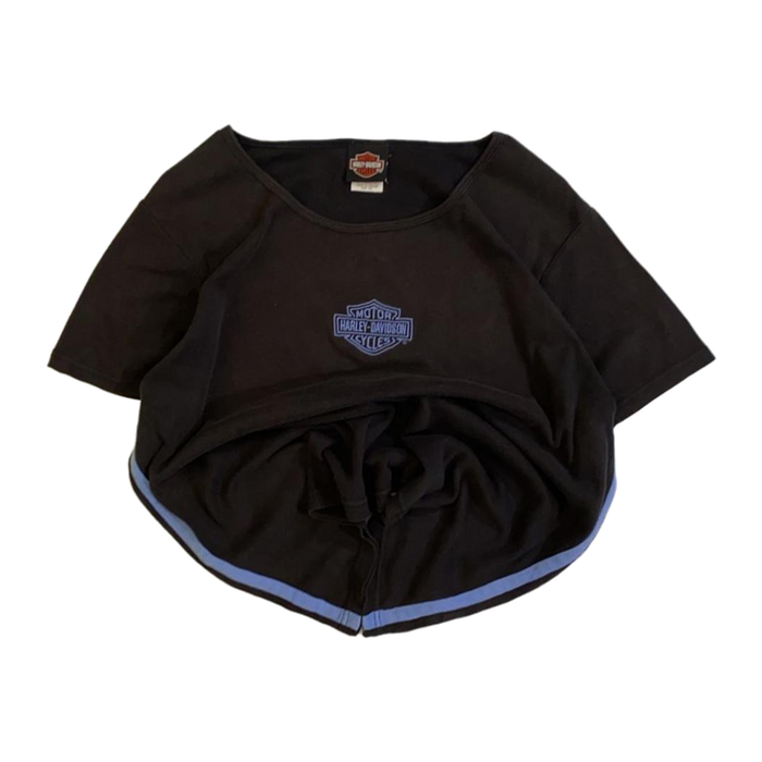 Harley Davidson Women's Embroidered Logo Short Sleeve T Shirt Black XL