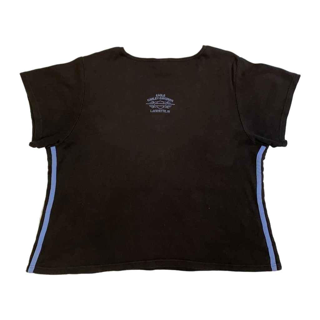 1733 Harley Davidson Women's Embroidered Logo Short Sleeve T Shirt Black XL