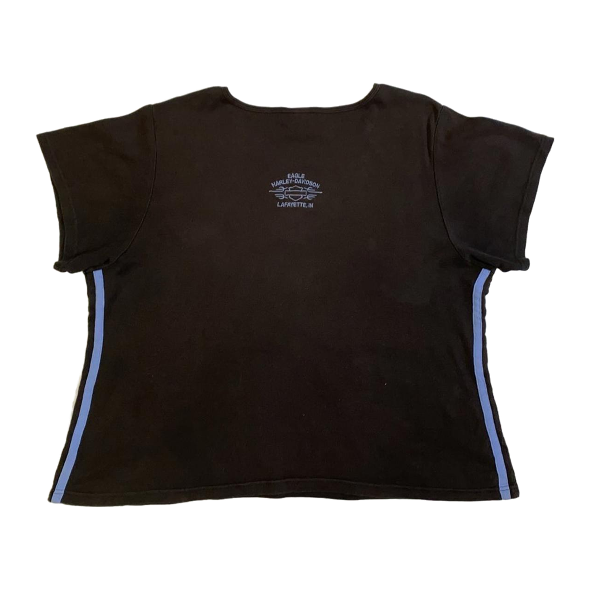 1733 Harley Davidson Women's Embroidered Logo Short Sleeve T Shirt Black XL