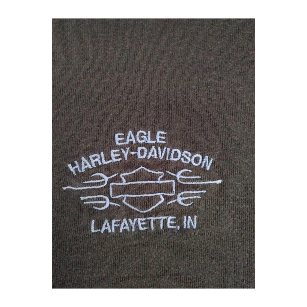 1733 Harley Davidson Women's Embroidered Logo Short Sleeve T Shirt Black XL
