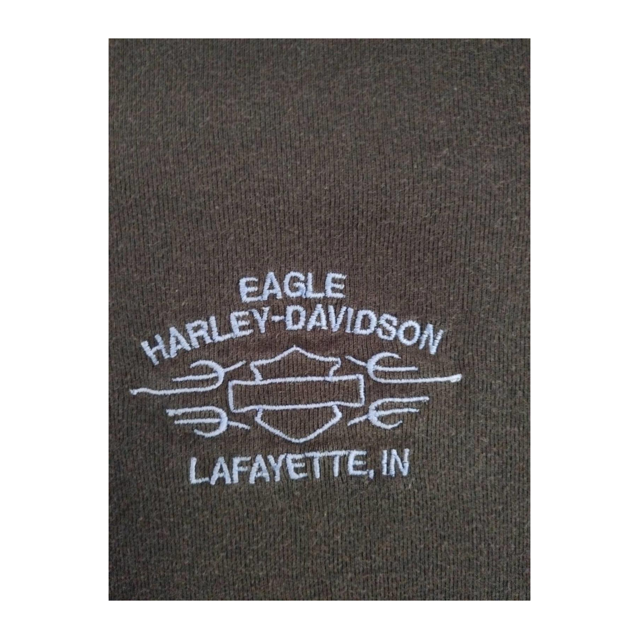 1733 Harley Davidson Women's Embroidered Logo Short Sleeve T Shirt Black XL
