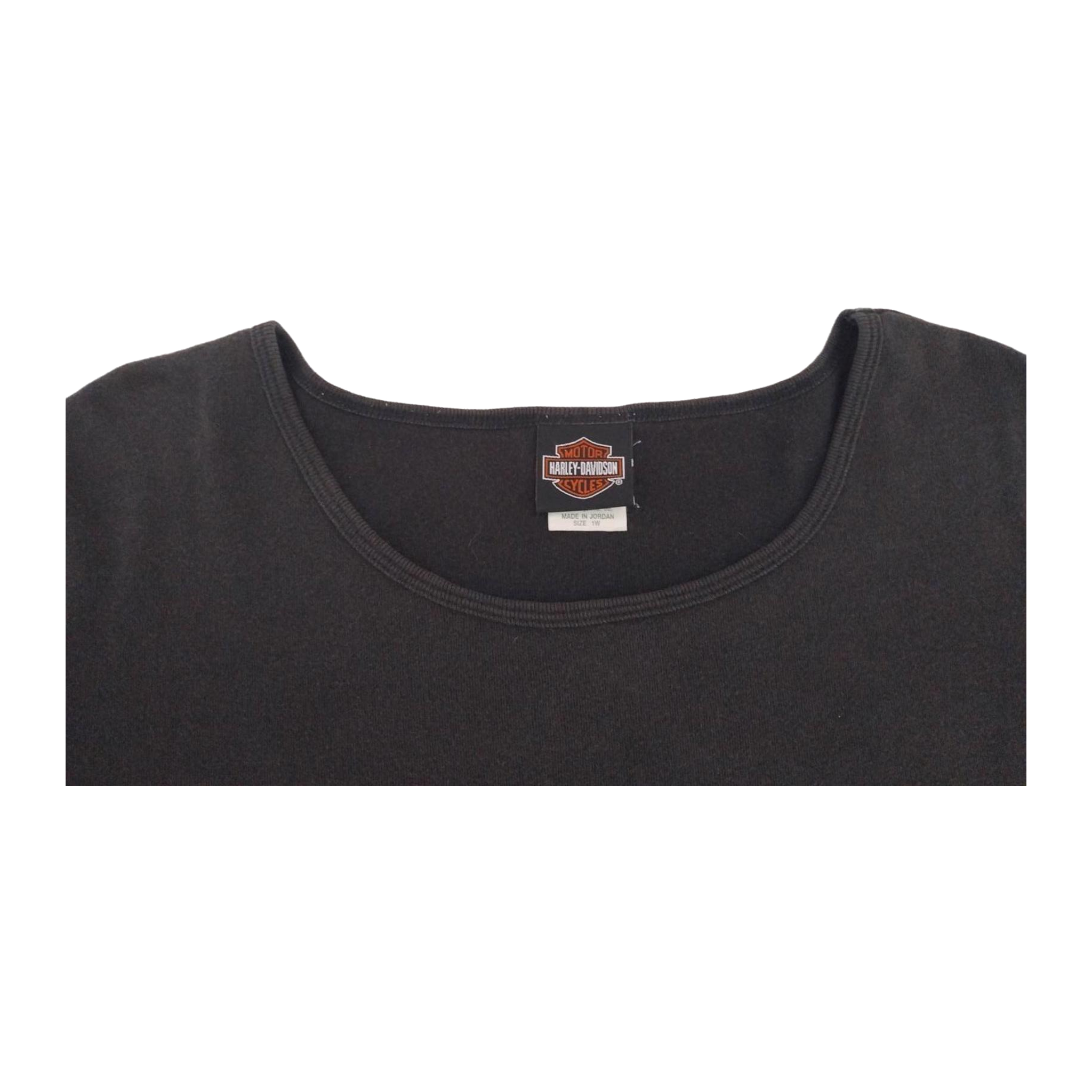 1733 Harley Davidson Women's Embroidered Logo Short Sleeve T Shirt Black XL