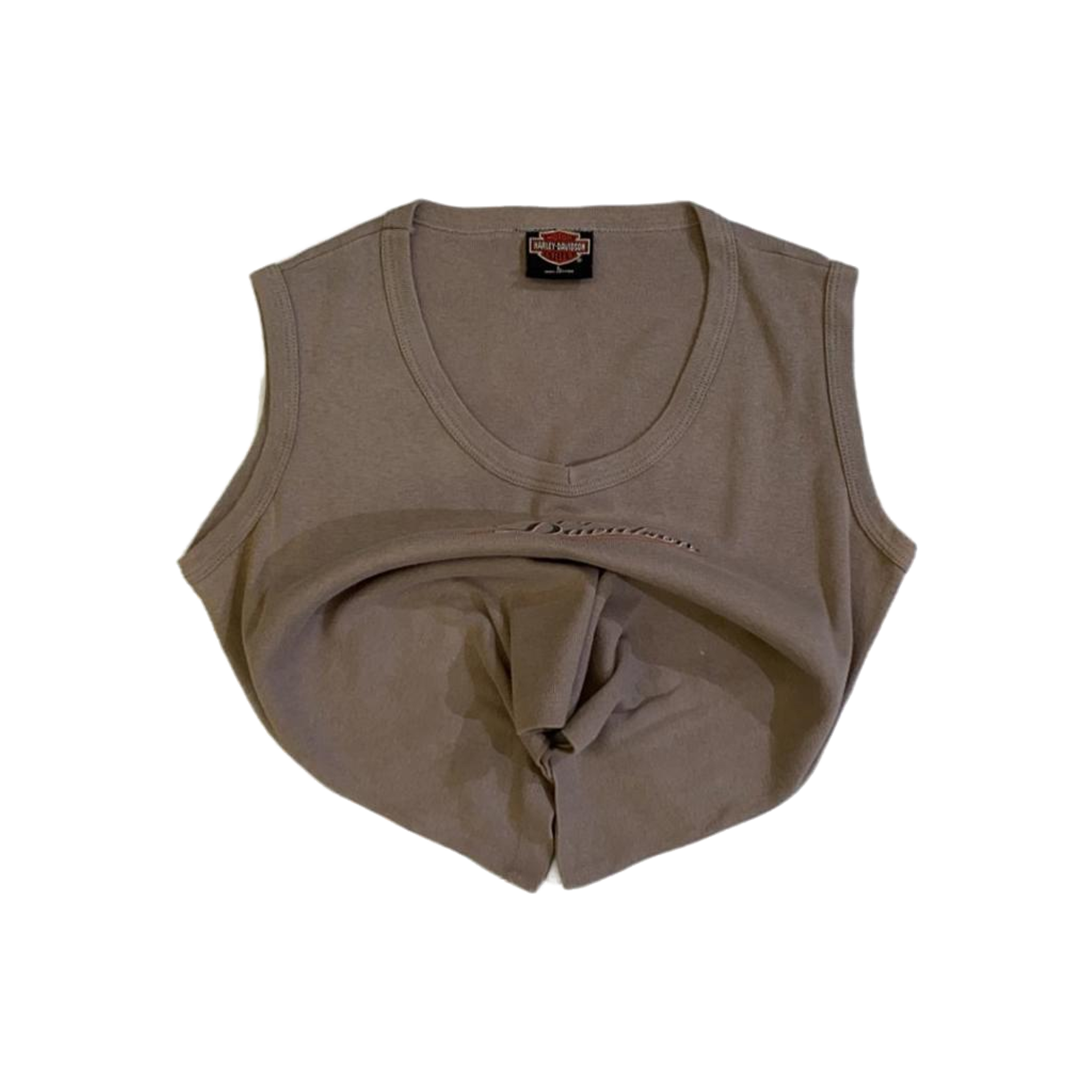 1739 Harley Davidson Women's Cherokee Sleeveless Scoop Neck T Shirt Beige L