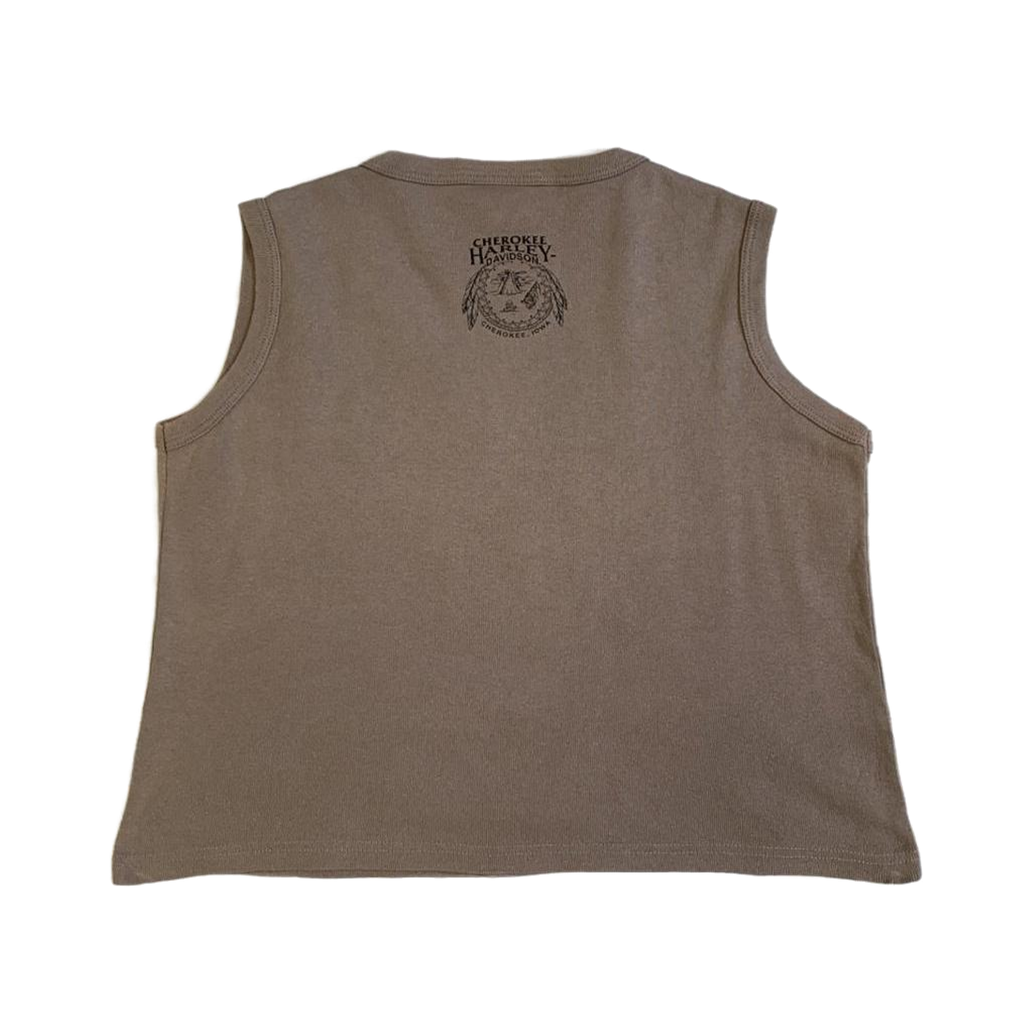 1739 Harley Davidson Women's Cherokee Sleeveless Scoop Neck T Shirt Beige L