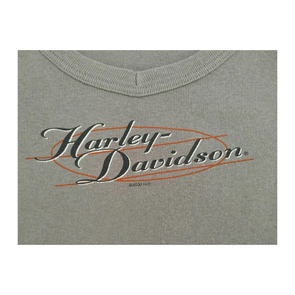 1739 Harley Davidson Women's Cherokee Sleeveless Scoop Neck T Shirt Beige L