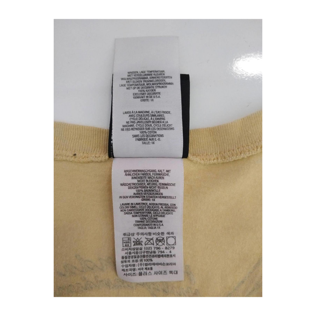 1741 Harley Davidson Men's Y2K Tattoo Graphic Muscle T Yellow XL