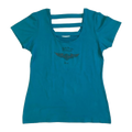 1744 Harley Davidson Women's Ladder Back Short Sleeve T Shirt Turquoise L