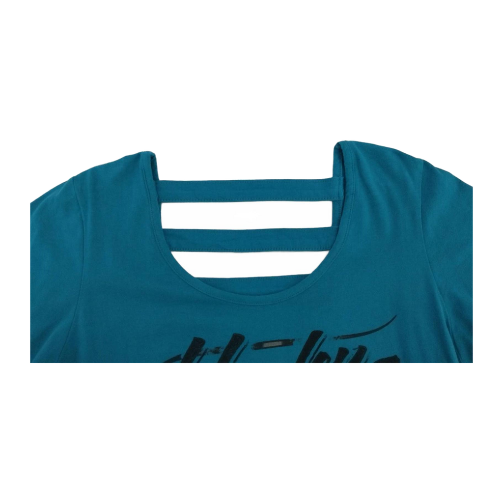 1744 Harley Davidson Women's Ladder Back Short Sleeve T Shirt Turquoise L