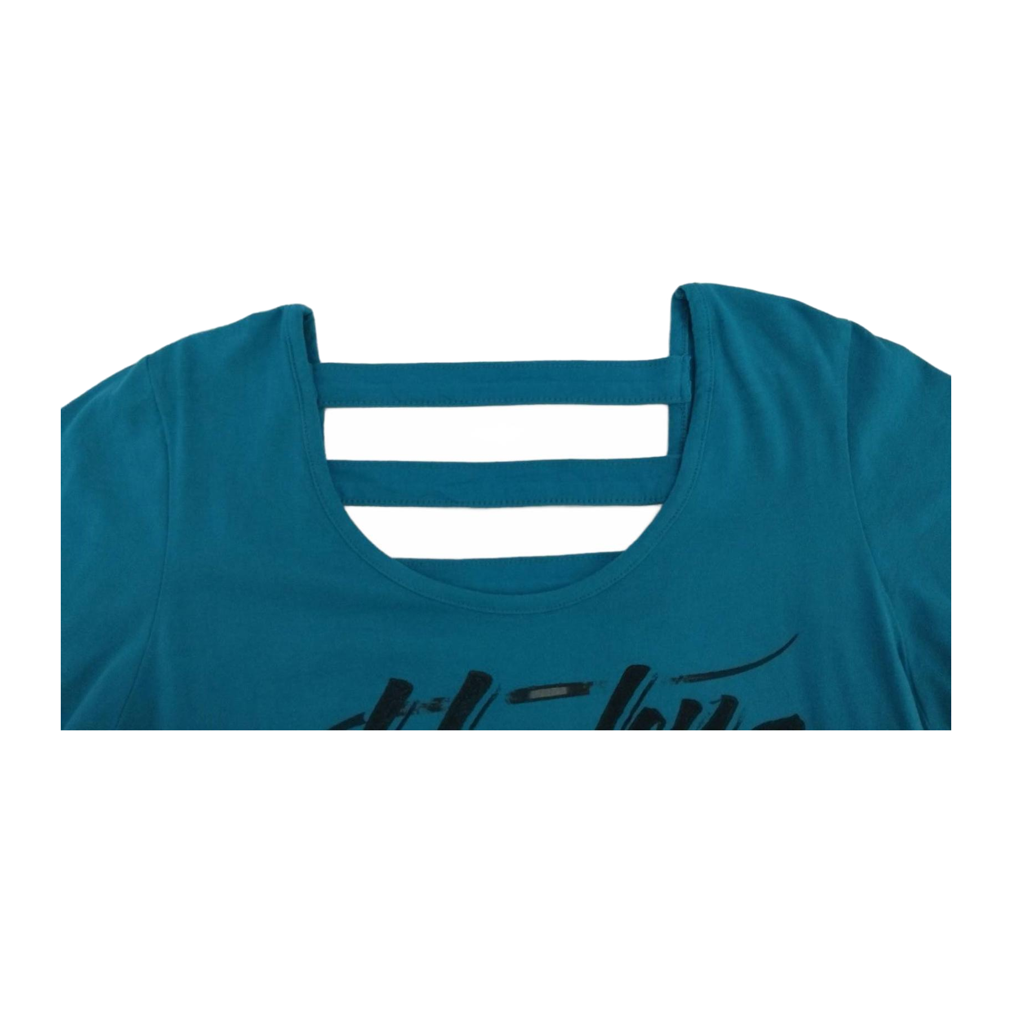 1744 Harley Davidson Women's Ladder Back Short Sleeve T Shirt Turquoise L