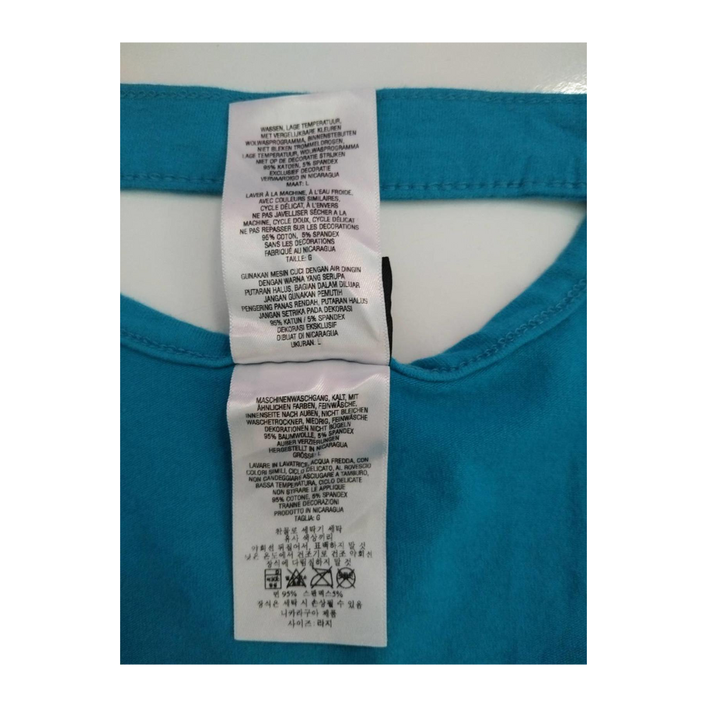 1744 Harley Davidson Women's Ladder Back Short Sleeve T Shirt Turquoise L