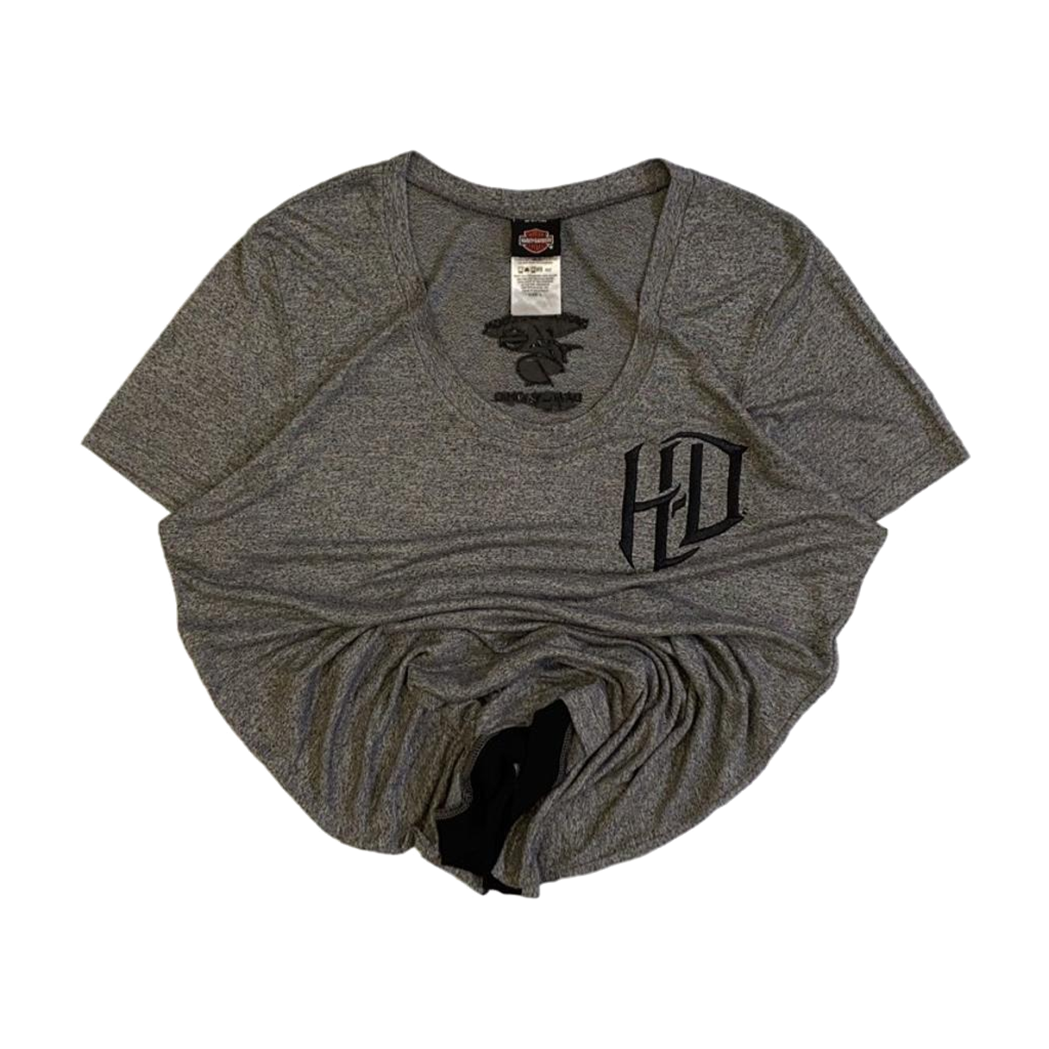 1745 Harley Davidson Women's Embroidered HD Short Sleeve T Shirt Grey L