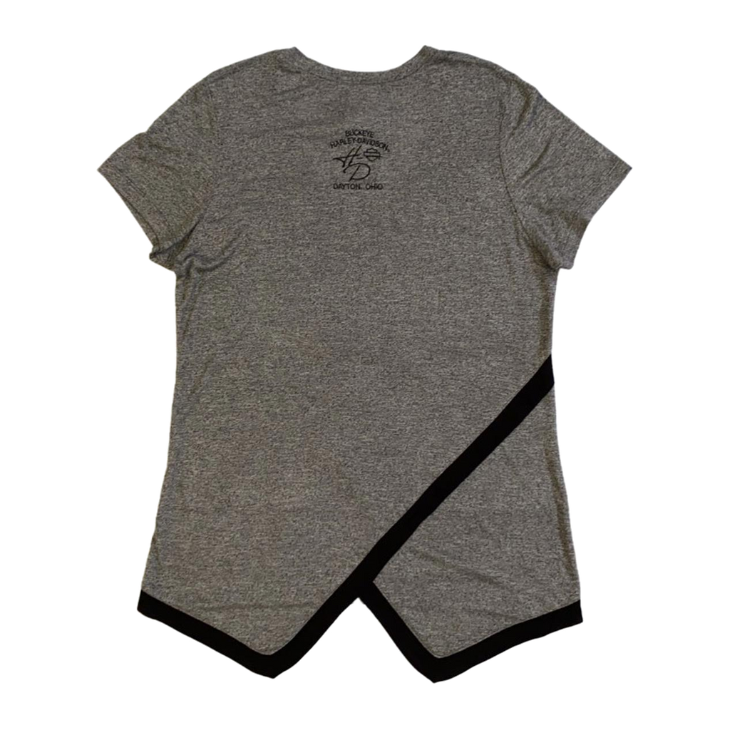 1745 Harley Davidson Women's Embroidered HD Short Sleeve T Shirt Grey L