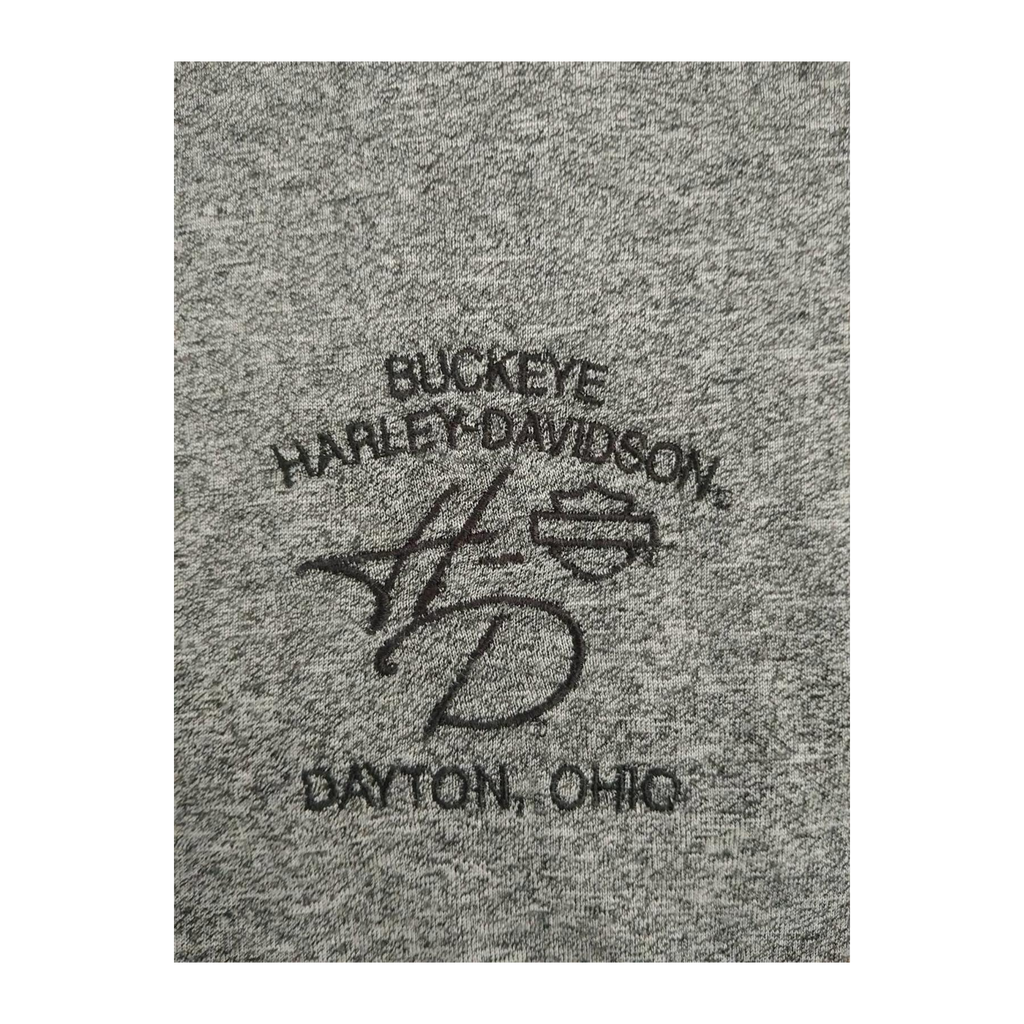 1745 Harley Davidson Women's Embroidered HD Short Sleeve T Shirt Grey L
