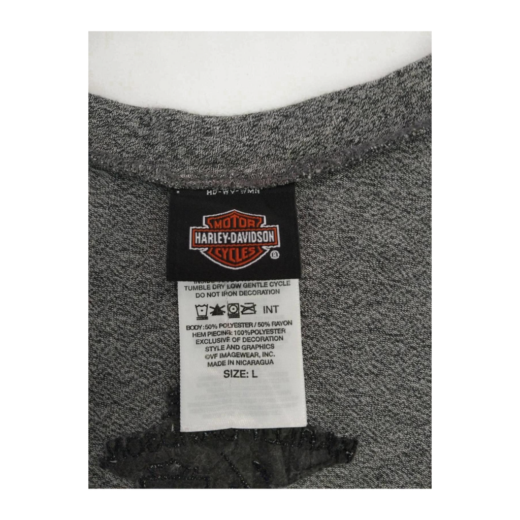 1745 Harley Davidson Women's Embroidered HD Short Sleeve T Shirt Grey L