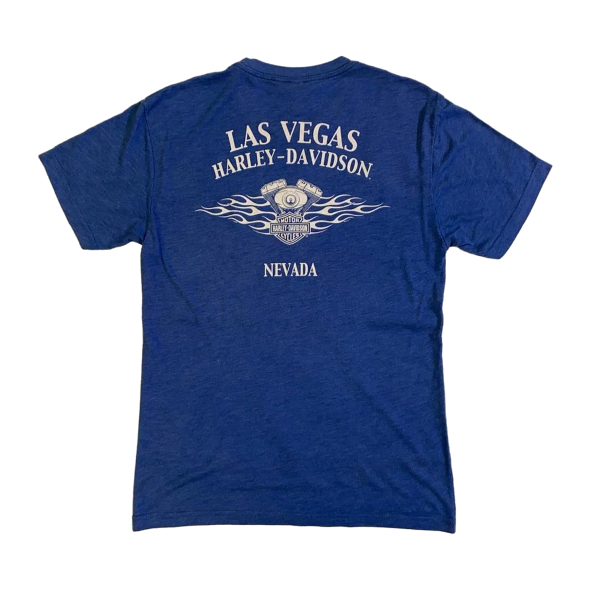 1746 Harley Davidson Men's Skull and Crossbones Short Sleeve T Shirt Blue S