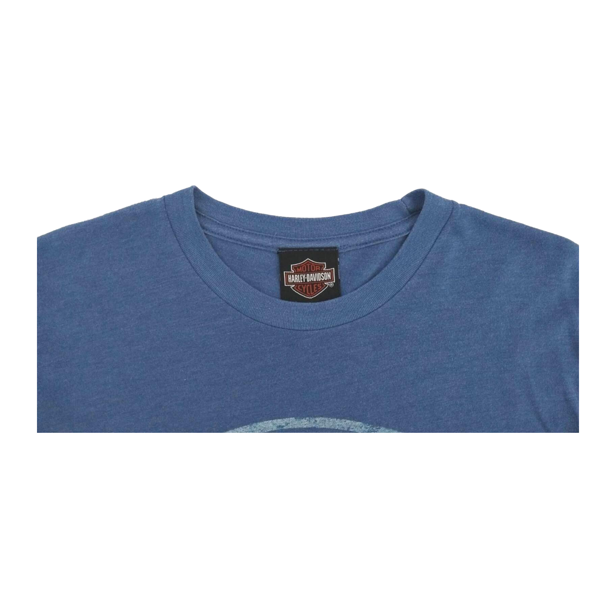 1746 Harley Davidson Men's Skull and Crossbones Short Sleeve T Shirt Blue S