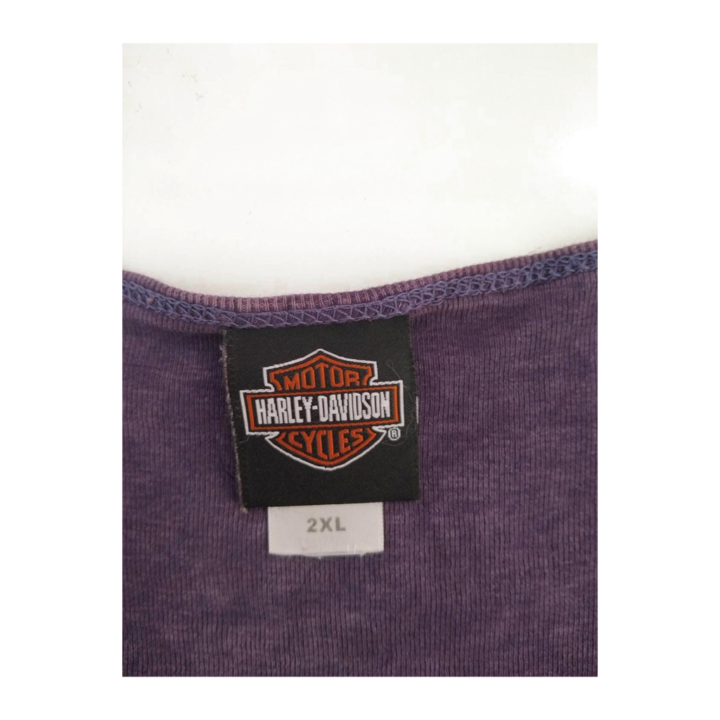 1748 Harley Davidson Women's Bedazzled Logo Long Sleeve T Shirt Purple 2XL